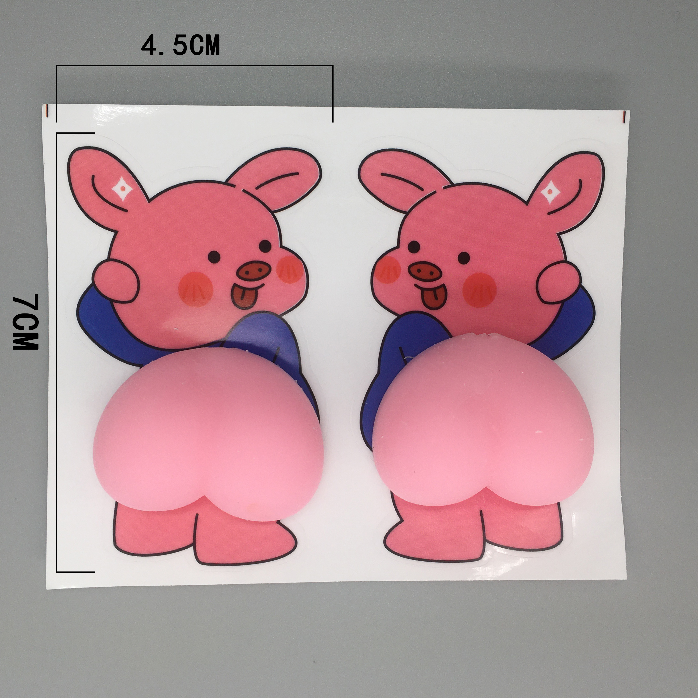 工厂直销新款减压桃子屁股3d立体水蜜桃发泄软胶屁屁捏捏乐防撞贴