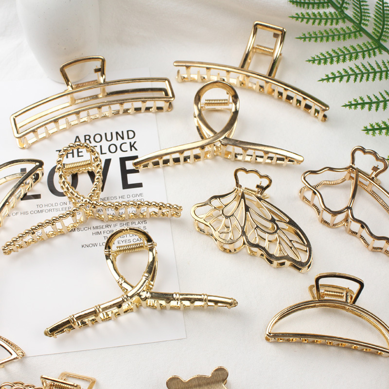 Korean Ins Style Metal Alloy Grip Women's Large Cross Hair C...