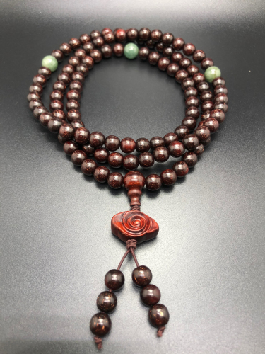 Pterocarpus Santalinus Prayer Beads 108*0.6 Natural Jade Hanging Auspicious Pendant： Yiwu Xiangyuan Buddha Beads 8091 Shop