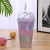 Plastic Sippy Cup Unicorn Ice Cup Ins Internet Celebrity Gift Cup Custom Logo Double-Layer Cup Stock