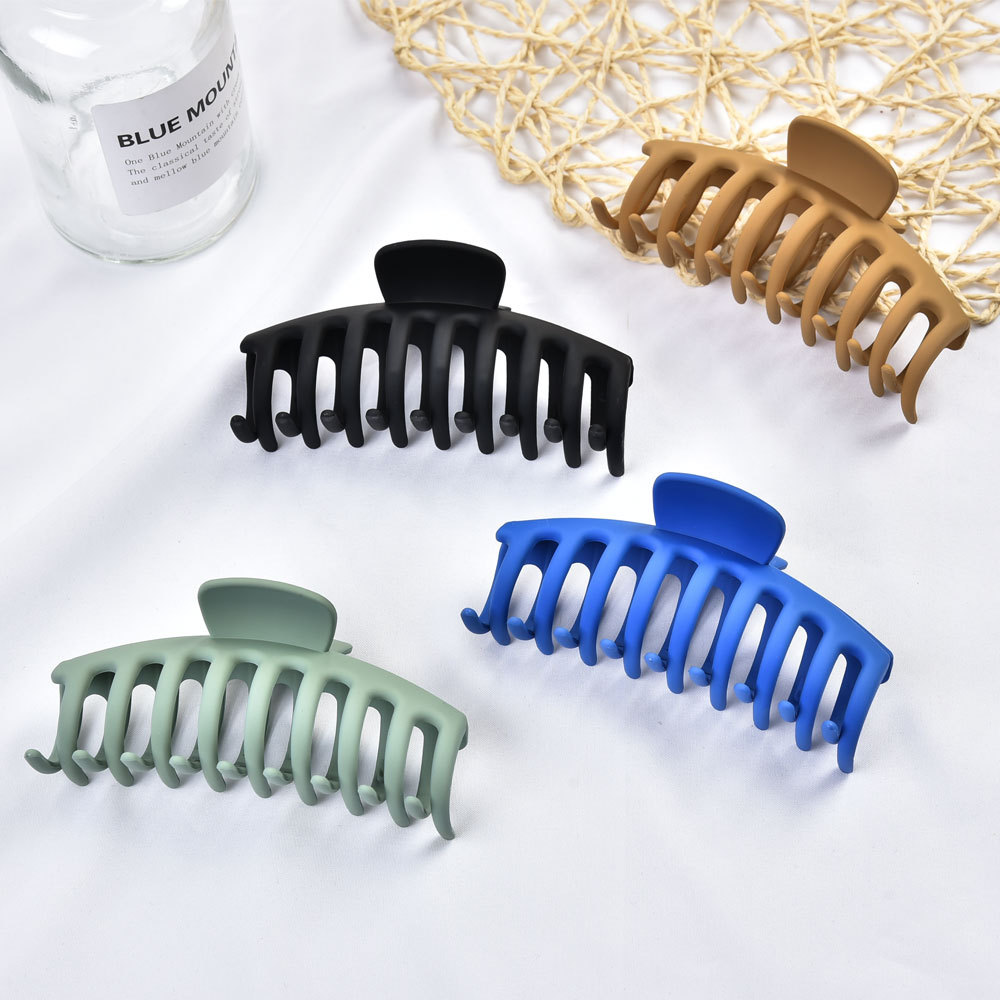 Korean Ins Bath Hair Claw Back Head Grip Shark Clip Frosted ...