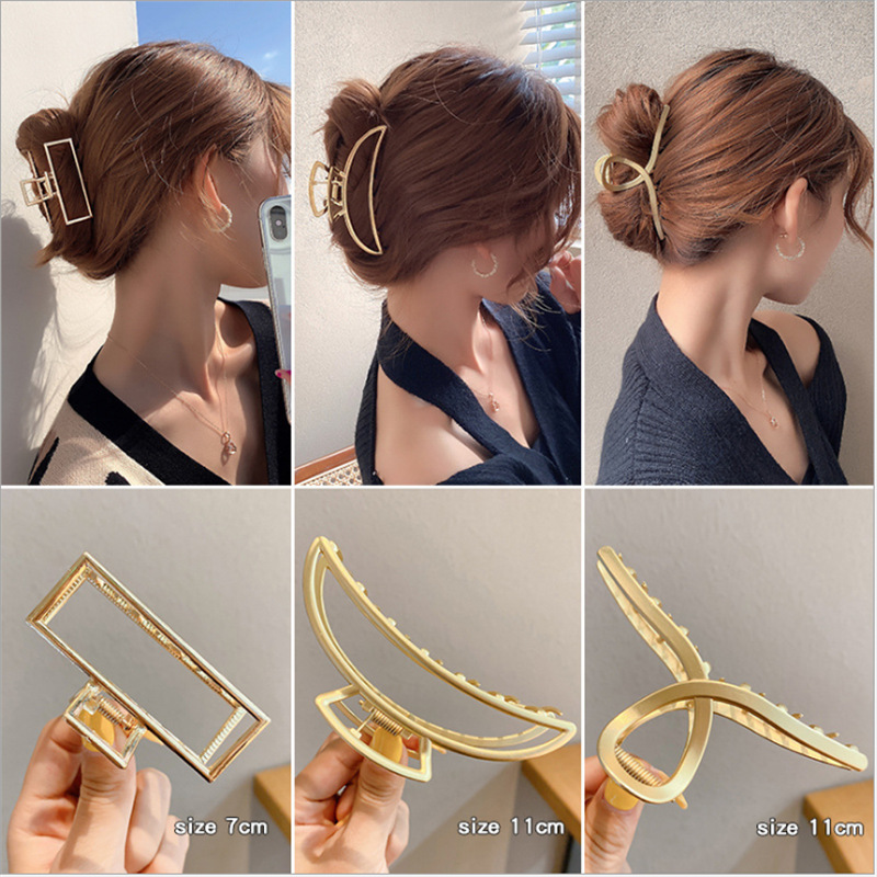 Back Head Metal Grip Simple Updo Pearl Hairpin Barrettes All...