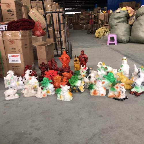 Ferrule Stall Crafts Size Resin Imitation Jade Ornaments Cabbage Three Sheep Win Instant Success Ruyi Buddha KIRIN