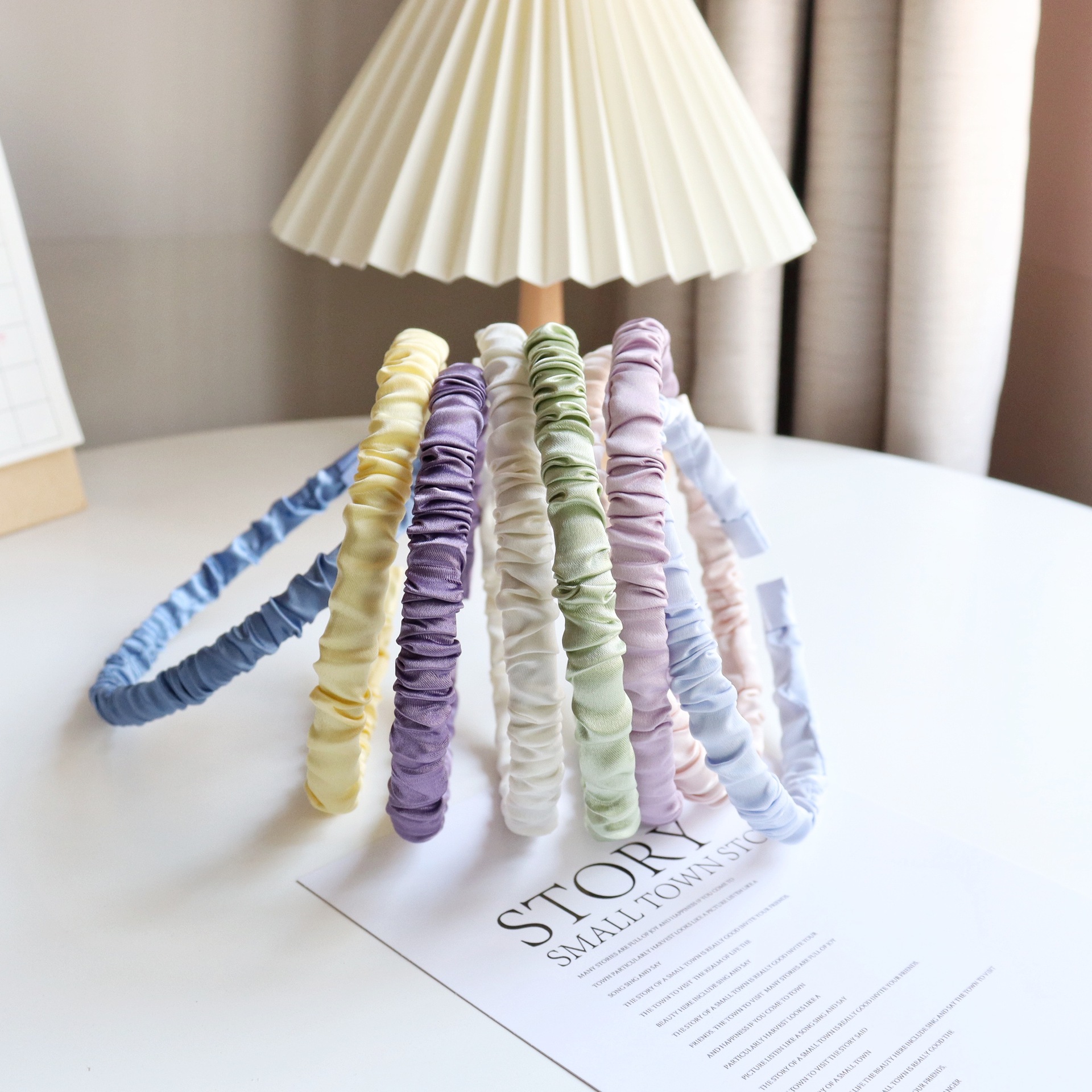 Korean Style First Love White & Grape Purple All-Match Pleat...