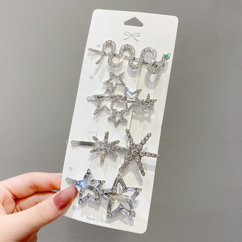 Zircon Bow Barrettes 2021 New Word Clip Female Online Influe...