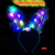 New Lengthened 14 Lights Gold Silk Feather Rabbit Ears Glowing Headdress with Lights Female Hairpin Night Market Luminous Toys Supply