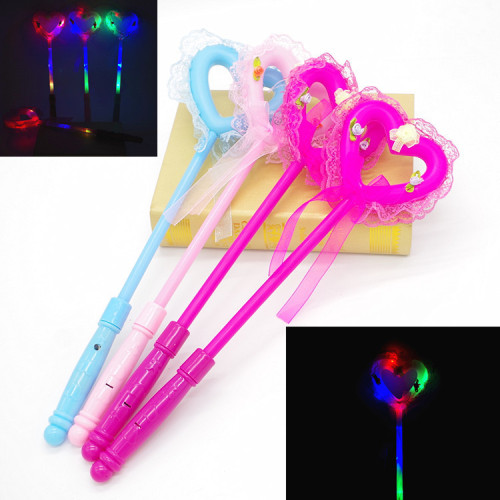 Flash Magic Stick Fairy Love Stick Princess Lace Lace Night Market Stall Children‘s Luminous Toys Wholesale