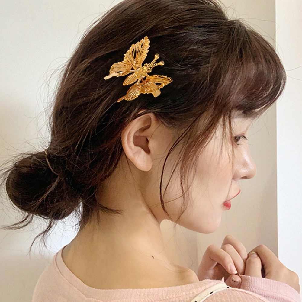 Three-Dimensional Butterfly Barrettes Sweet Mori Girl Metal ...