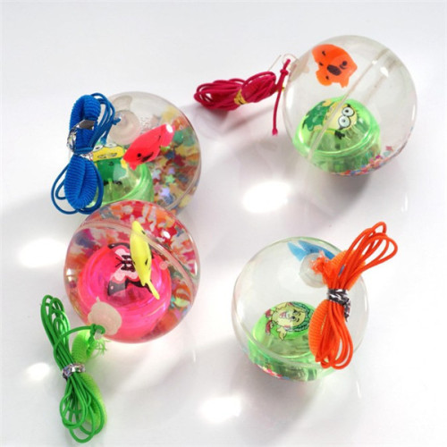 flash crystal ball luminous elastic ball with rope jump ball flash children toy stall supply batch water ball