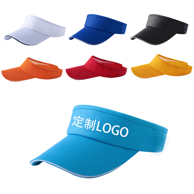 Visor Cap Custom Logo New Sun Hat Beach Hat Peaked Cap Embroidery Lengthened Printing Outdoor Advert