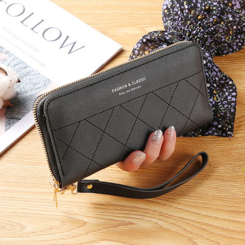 stock zipper bag long zipper bag women‘s clutch card holder wallet wallet large capacity multi-card position