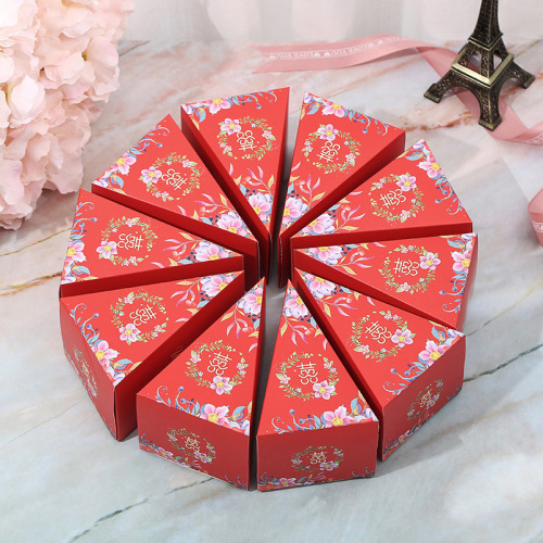 vintage triangle cake box wedding creative large candy box european carton ins candy gift box customization