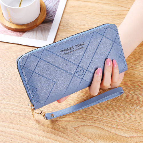 2022 New Women‘s Wallet long Fashion Embossed Single Zipper Large Capacity Coin Purse Hand-Held Mobile Phone Bag