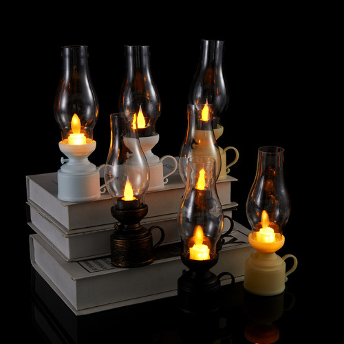 Creative Retro Candlestick Props Retro American Kerosene Lamp LED Electronic Candle Light Bar Restaurant Home Decoration