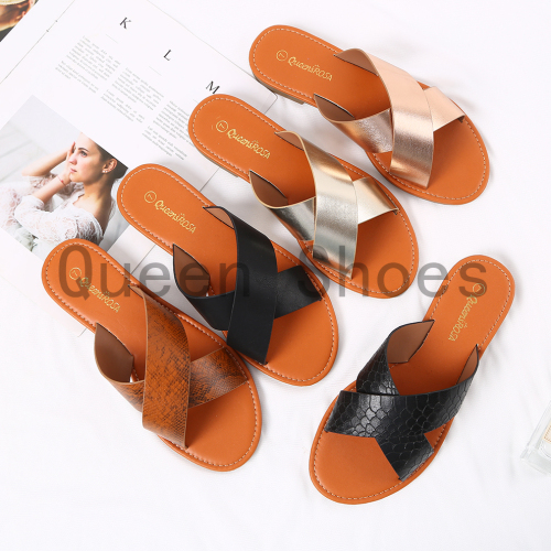 european and american style open toe summer fashion women‘s sandals cross comfortable soft bottom non-slip women‘s slippers in stock wholesale