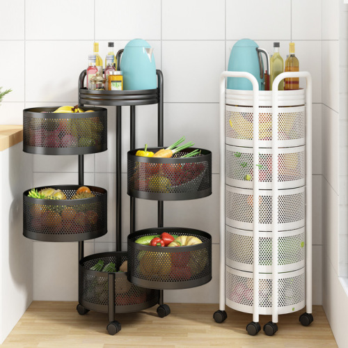 kitchen vegetable rack multi-layer floor round rotatable vegetable basket fruit storage basket household supplies