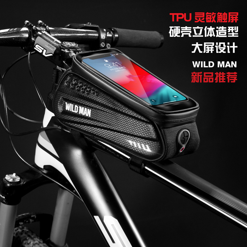 Wild Man Hard Case Bicycle Bag Front Beam Bag Mountain Bike Mobile Phone Touch Screen Upper Tube Bag