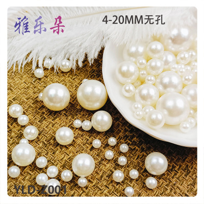 Wholesale ABS Artificial Pearl 4-20mm No Hole Loose Beads DIY Decorations  Accessories White and round Beads Pearls
