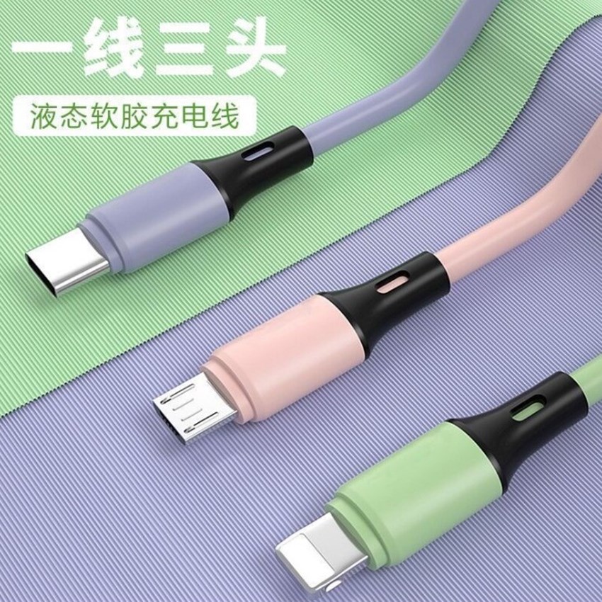 Three-in-One Data Cable Liquid Android for Apple Type-C One-...