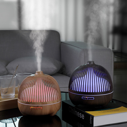 New Birdcage Aromatherapy Machine Hollow Wood Grain Ultrasonic Humidifier Air Purifier Essential Oil Diffuser