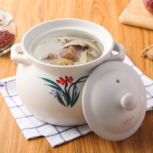 Casserole/Stewpot Ceramic Household Hand-Painted White Casserole Gas Open Fire and High Temperature Resistance Stew Soup Soup Casserole