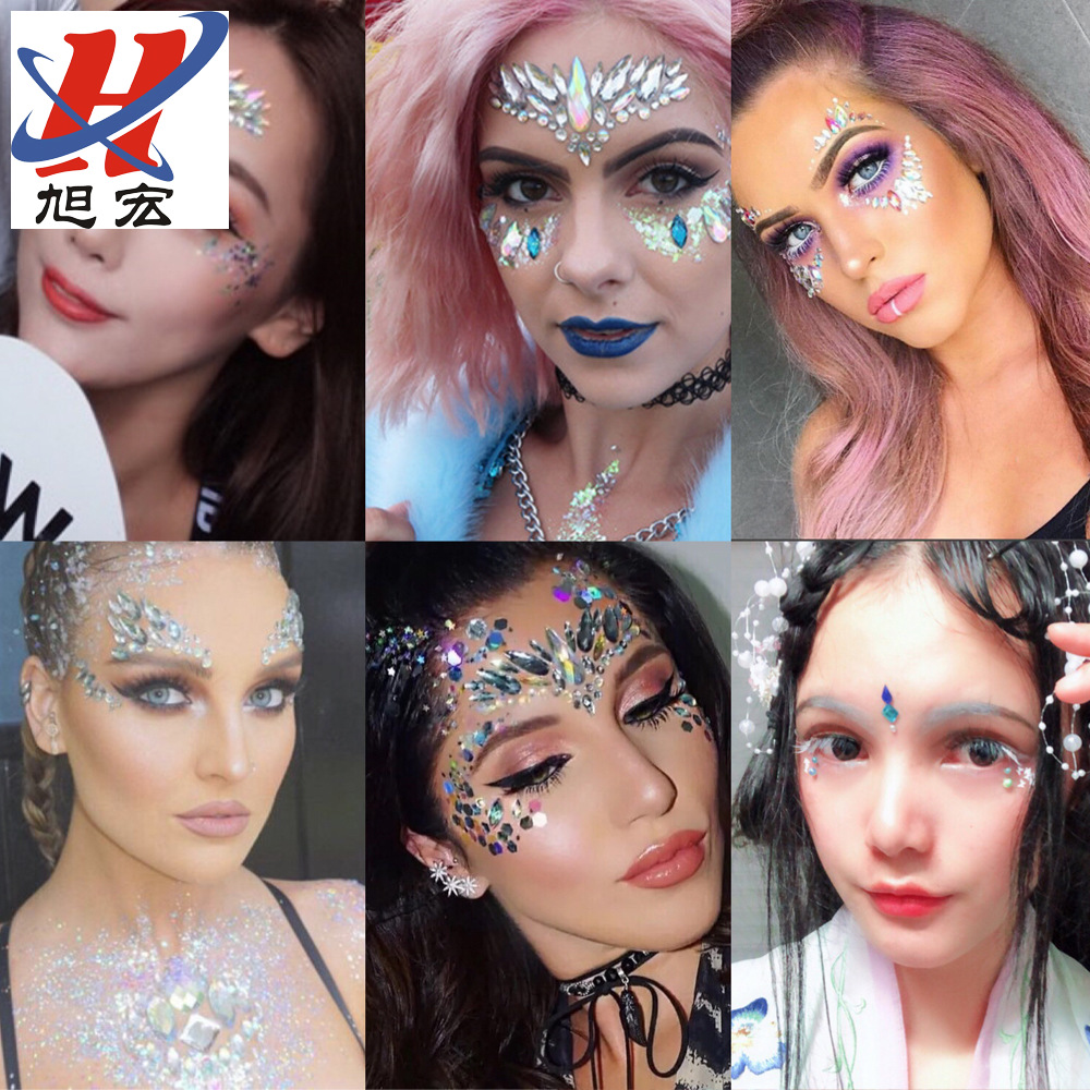 眉心贴钻水钻脸贴亚克力脸部贴钻 环保树脂钻脸贴 水晶钻石现货