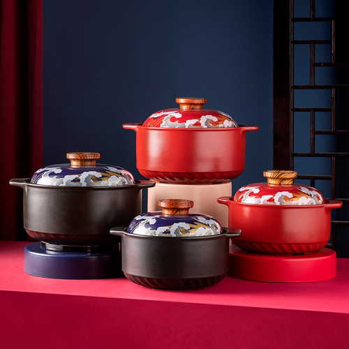Daofu National Fashion Series Ceramic Casserole Household Soup Pot Porridge Pot Stone Pot High Temperature Resistance