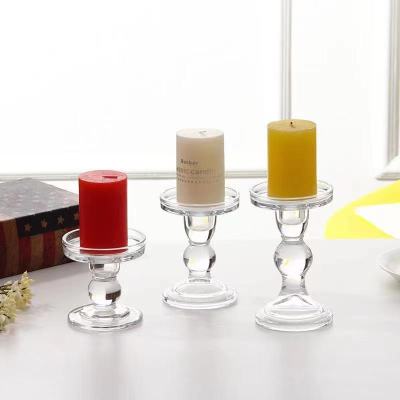 European Crystal Glass Candle Holder Wedding Ceremony Candlestick Props Candlelight Dinner Decoration Table Candlestick Ornaments