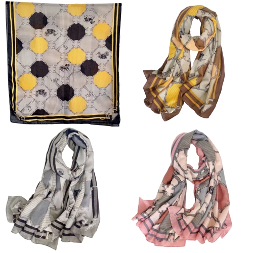 New Cotton and Linen Scarf Carriage Circle Printing Long Women‘s Autumn Winter and Spring Warm Fashion Scarf in Stock