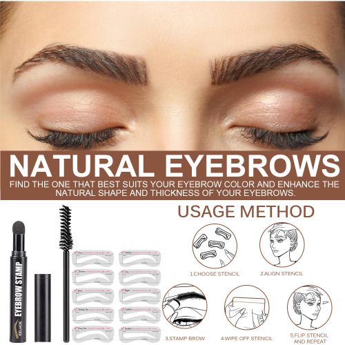 Brow Stamp and Stencil Kit Eyebrow Print Pen Set Lazy Simple Eyebrow Stencil Naturally Waterproof