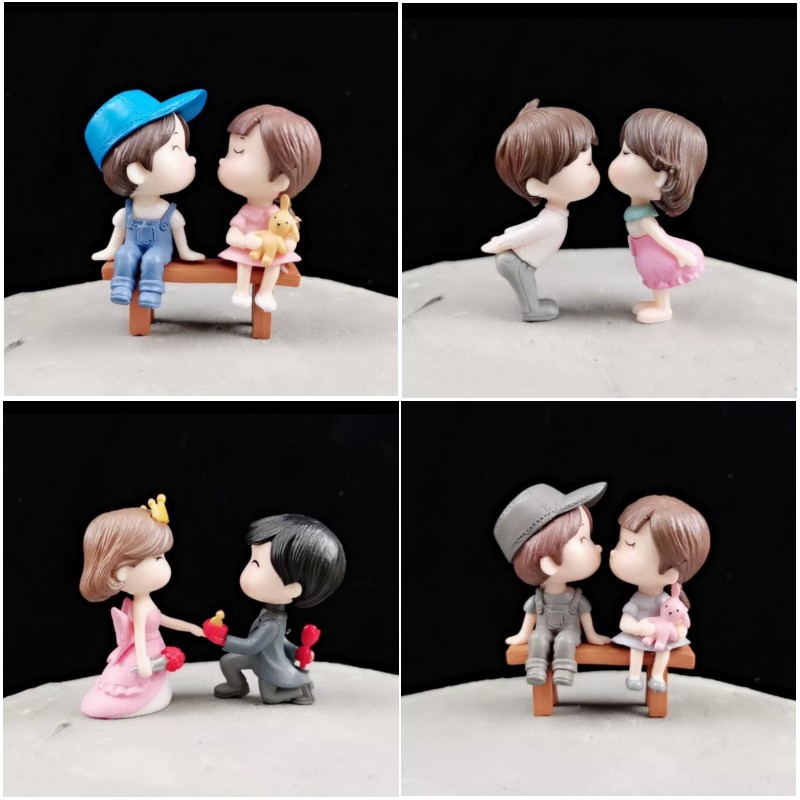 Valentine's Day Cake Doll Qixi Couple Kiss Decoration Love P...