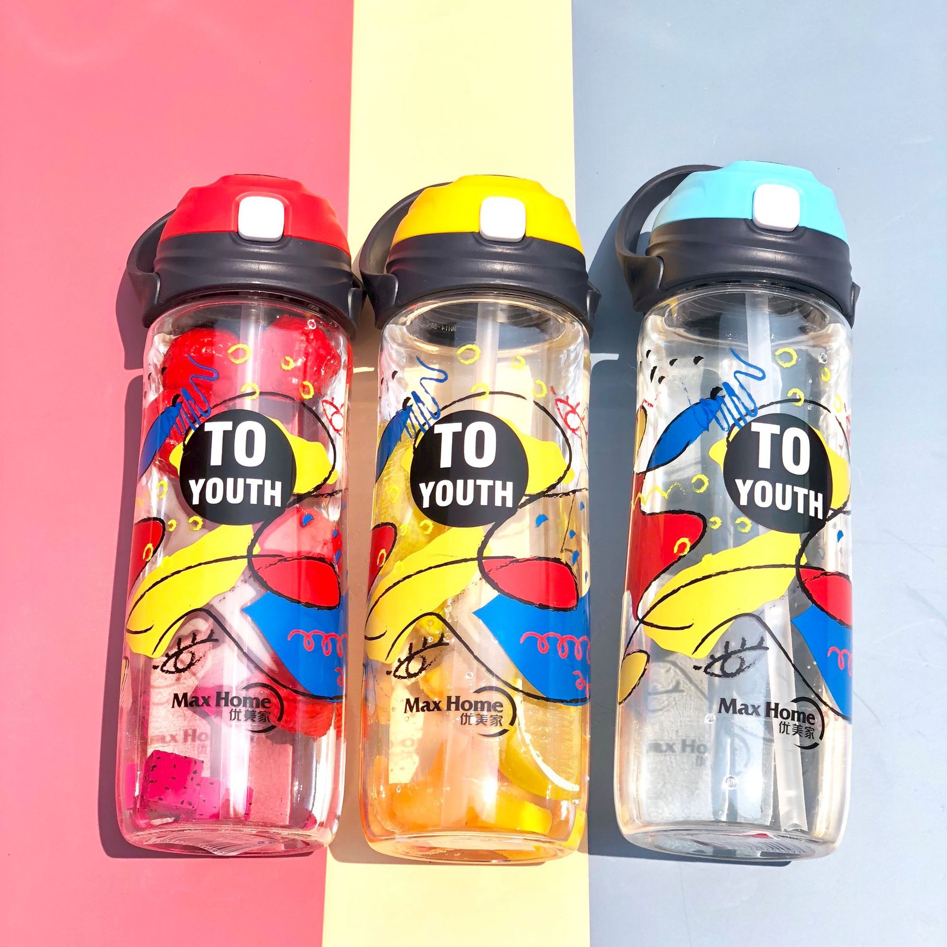 Tyson Water Cup Handy Cup with Straw Outdoor Sports Portable Large-Capacity Space Bottle Fitness Dri