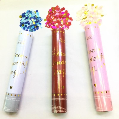 Holiday Transparent Tube Paper Tube Sequined Paper Colorful Paper Scrap Fireworks Display Salute Hand Twist Button Fireworks Tube Holiday Supplies