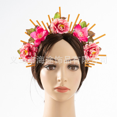 Cross-Border European and American Tendy Mori Girl Small Flower Crown Hair Clasp Head Buckle Dance Party Headdress Bridal Headdress Wholesale