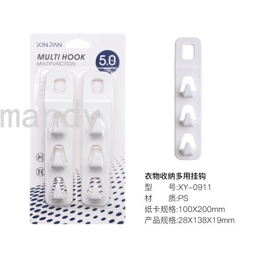 [Mandi Home] Japanese Style Hanger Storage Plastic Hook Bathroom Kitchen Hook Strong Load-Bearing Punch-Free