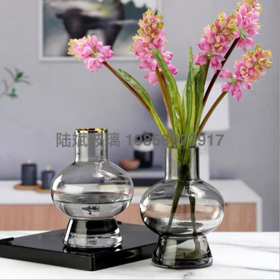Vase Flower Arrangement Living Room Decoration Creative Glassware European Style Dining Table Modern Decoration Simple Small Ins Home