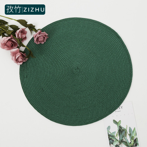 Amazon round Woven Placemat Heat Insulation Western-Style Placemat Pp Dining Table Cushion Household Goods Non-Slip and Hot Coasters