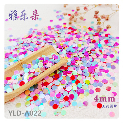 Yaleduo 4mm round Sequin PVC Non-Porous Sequins Nail Art Accessories DIY Hair Accessories Stage Decoration Sequins