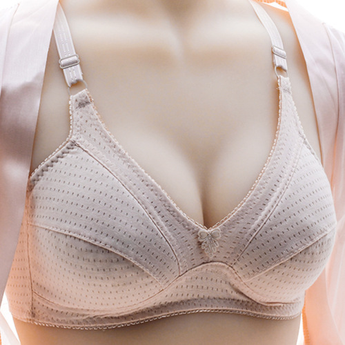 middle-aged and elderly bra thin cotton small cup wireless mother underwear women‘s sponge-free comfortable and breathable