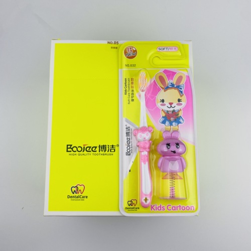 Daily Necessities Wholesale BooJee 632 Super Soft Silk Cartoon with Bouncing Rabbit Soft Fur Children‘s Toothbrush