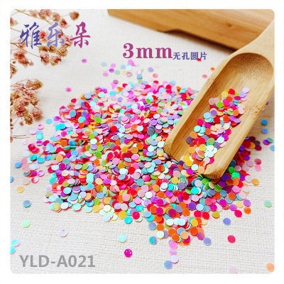 Yaleduo 3mm Non-Hole round Piece Macaron Sequin Stationery Phone Case Nail DIY Sequins Ornament Accessories Sequins