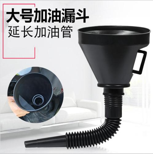 Car Motorcycle Filler Funnel Fuel Bucket with Strainer Injection Funnel Self-Driving Travel Emergency Tool 160mm Black