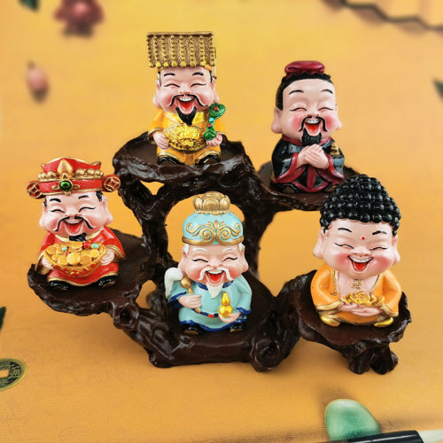 cartoon god of wealth new five blessings god of wealth decoration home decoration chinese business gifts five saints king decoration god of wealth accessories