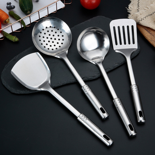 410 Stainless Steel Spoon Colander spatula Spatula Cooking Spatula Four-Piece Kitchenware Set Customized Gift Gift