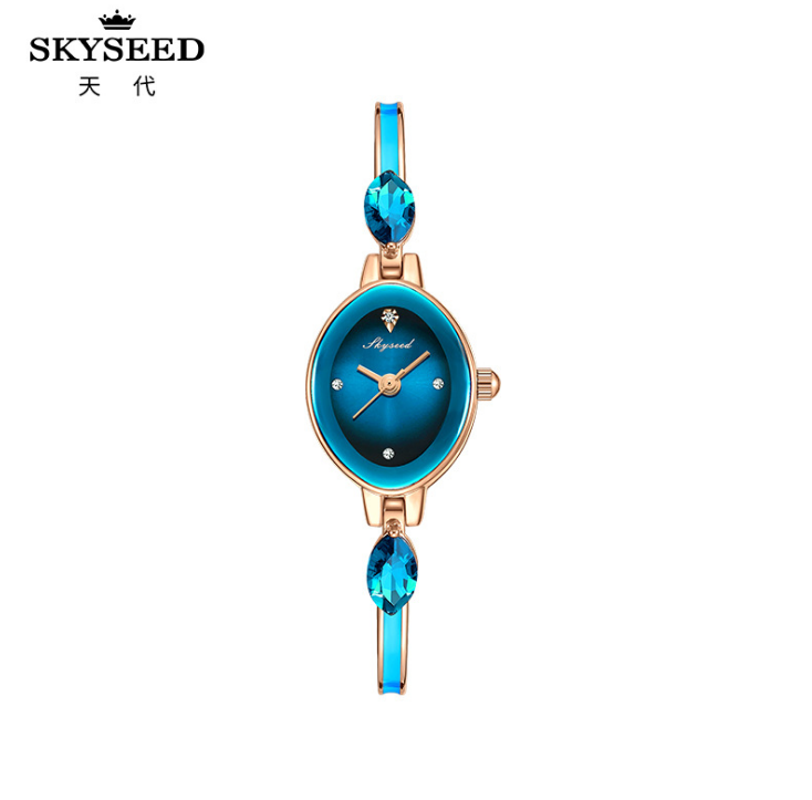 天代手表渐变星空简约气质女士初高中女学生手表兰宝石