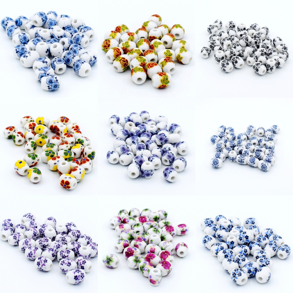 Wholesale Cylinder Blue and White Porcelain Scattered Beads DIY Jewelry Accessories Materials Beads