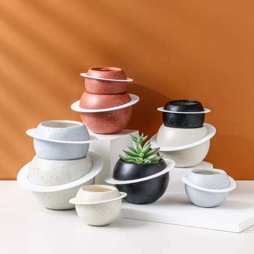 creative ceramic iron sheet succulent plants pot fashion simple and light luxury ceramic decorations decoration