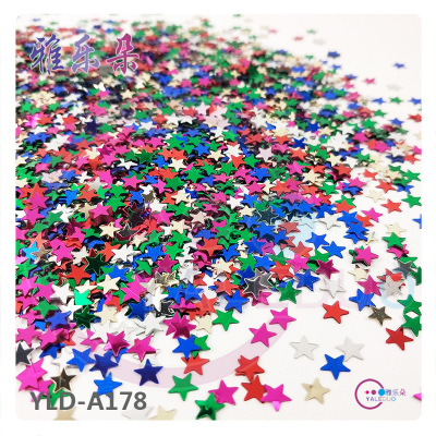 6mm Five-Pointed Star Sequin Nail Art PVC Eye Makeup Patch Crystal Mud Epoxy Filler Cell Phone Shell Accessories 