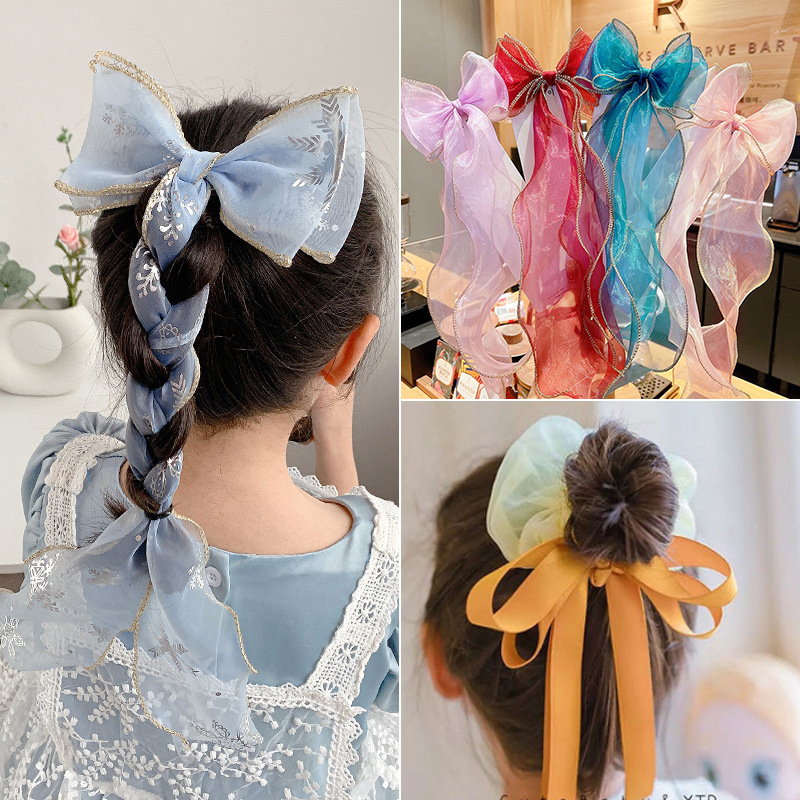 Children's Bow Ribbon Hairpin Girls Headdress Headband Fairy...
