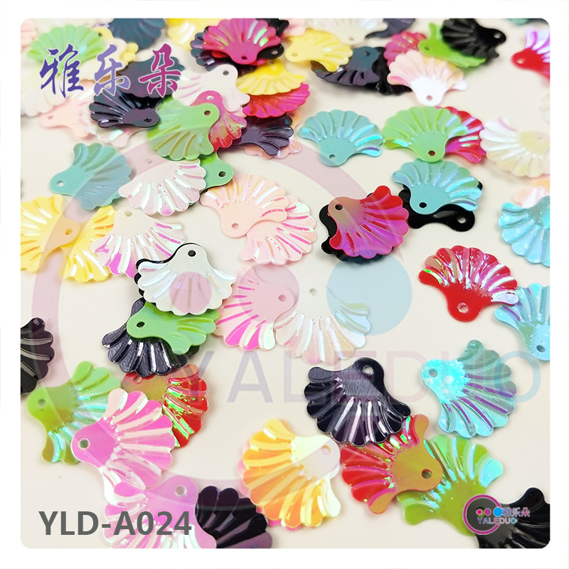 14x15mm Fan Shell Sequin Sequins DIY Ornament Material Package PVC Golden Light Earring Bracelet Dec